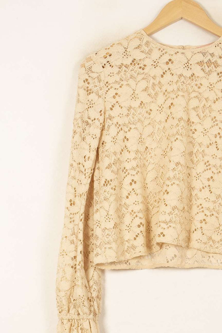 Blouse Dentelle Beige - Taille S/36 de la marque The Kooples | PARAD55845 - Vendu par Paradigme - Image 3