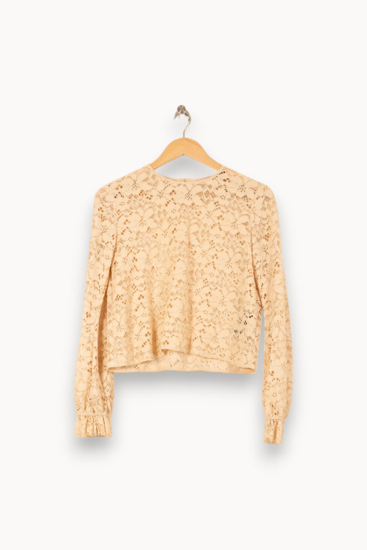 Blouse Dentelle Beige - Taille S/36 de la marque The Kooples | PARAD55845 - Vendu par Paradigme - Image 2