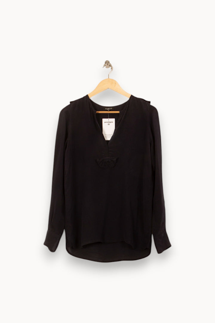 Blouse Noire - Taille M/38 de la marque Claudie Pierlot | PARAD55854 - Vendu par Paradigme - Image 2