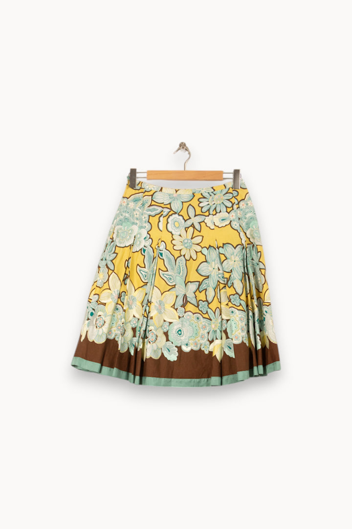 Jupe Plissée Jaune et Marron - Taille L/40 de la marque Weekend Max Mara | PARAD55863 - Vendu par Paradigme - Image 4