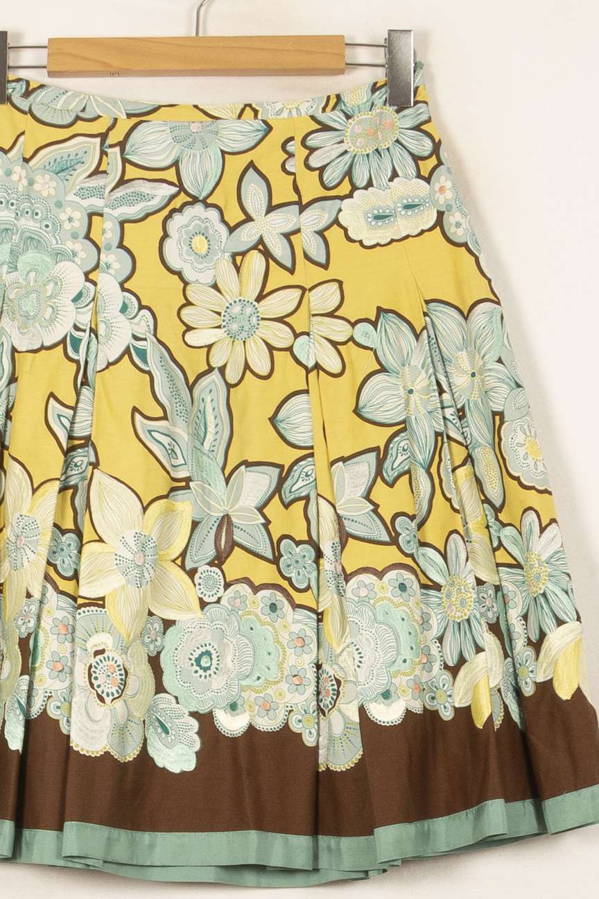 Jupe Plissée Jaune et Marron - Taille L/40 de la marque Weekend Max Mara | PARAD55863 - Vendu par Paradigme - Image 3