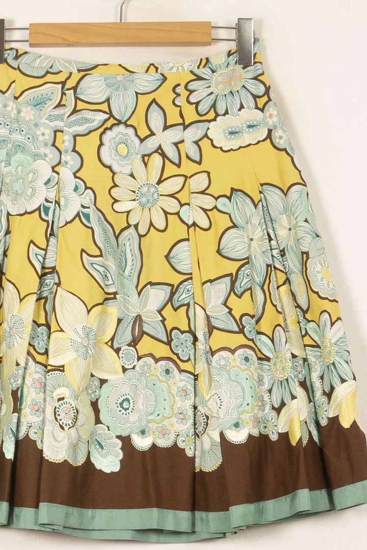 Jupe Plissée Jaune et Marron - Taille L/40 de la marque Weekend Max Mara | PARAD55863 - Vendu par Paradigme - Image 3
