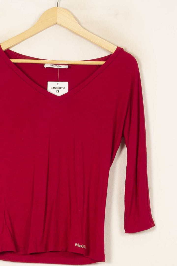Tee-shirt Manches Trois Quarts Rouge - Taille S/36 de la marque Max Mara | PARAD55864 - Vendu par Paradigme - Image 3