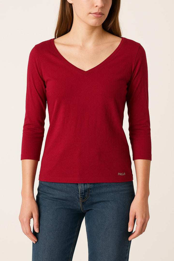 Tee-shirt Manches Trois Quarts Rouge - Taille S/36 de la marque Max Mara | PARAD55864 - Vendu par Paradigme - Image 1