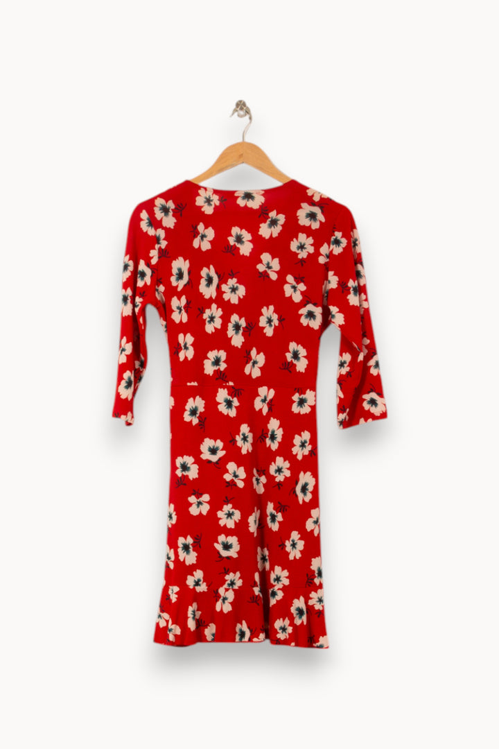 Robe Portefeuille Rouge et Blanche - Taille XS/34 de la marque La Fée Maraboutée | PARAD55891 - Vendu par Paradigme - Image 4