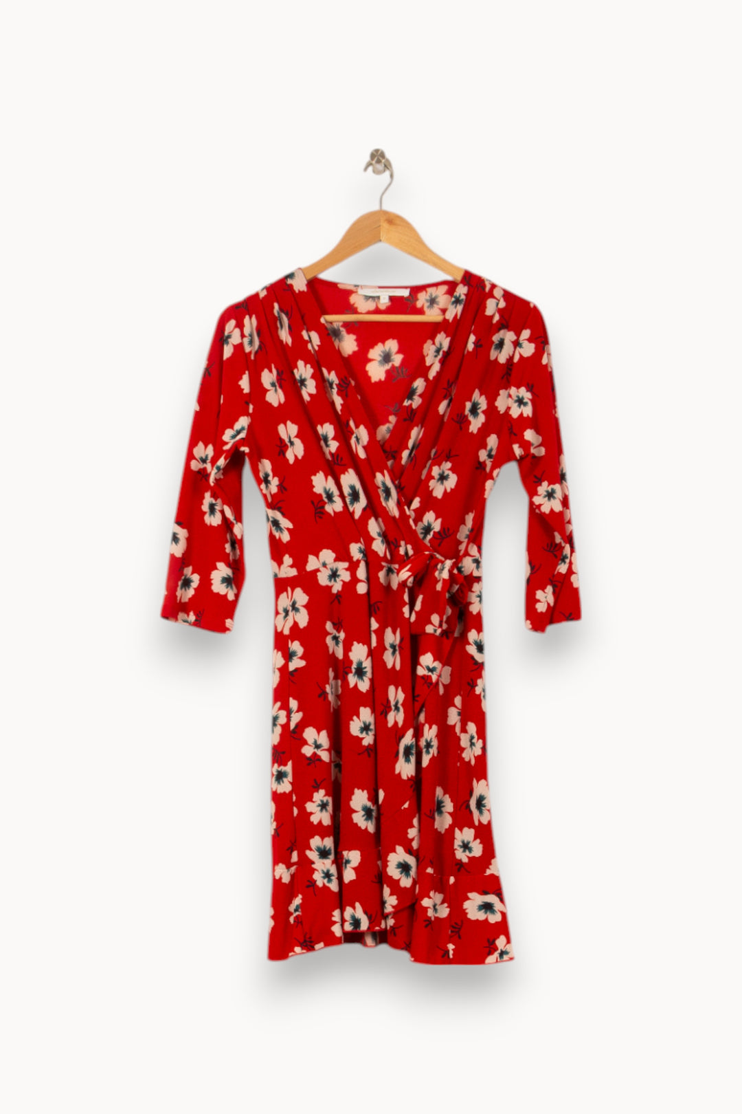 Robe Portefeuille Rouge et Blanche - Taille XS/34 de la marque La Fée Maraboutée | PARAD55891 - Vendu par Paradigme - Image 2