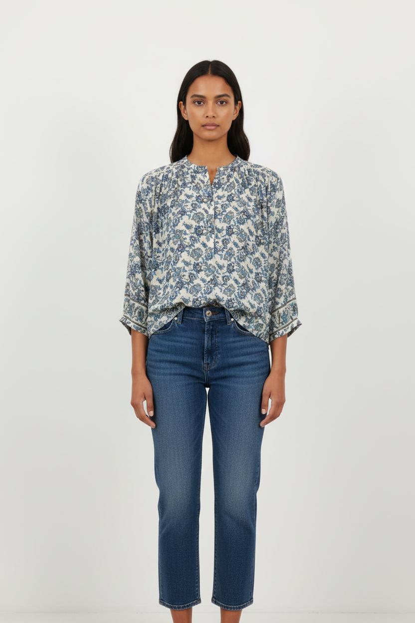 Blouse Blanc et Bleu - Taille S/36