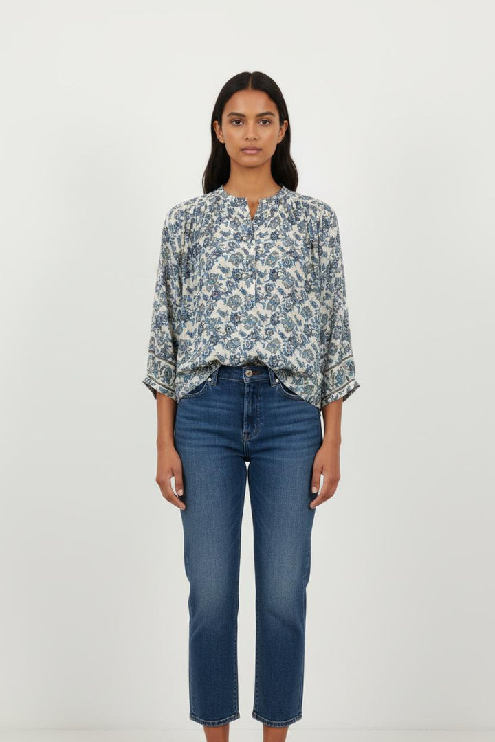 Blouse Blanc et Bleu - Taille S/36
