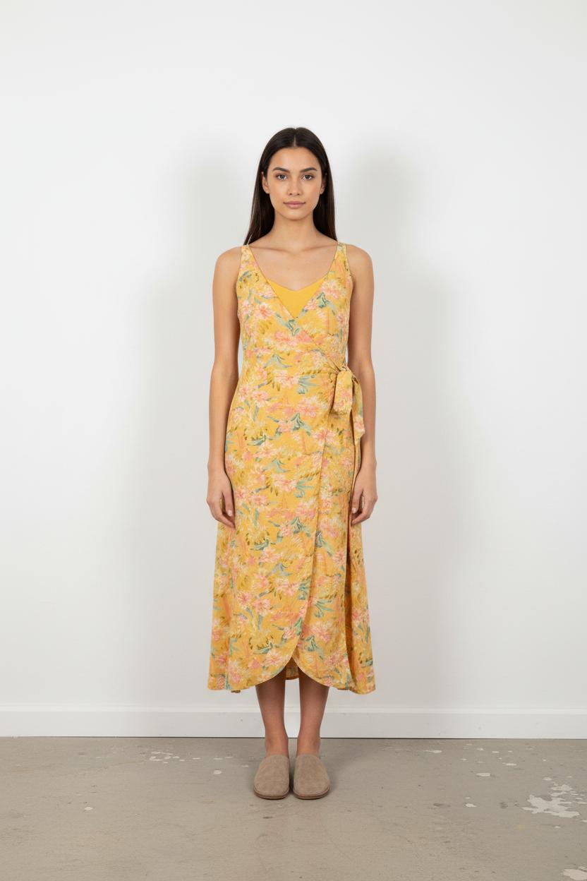 Robe Portefeuille Jaune et Rose - Taille S/36