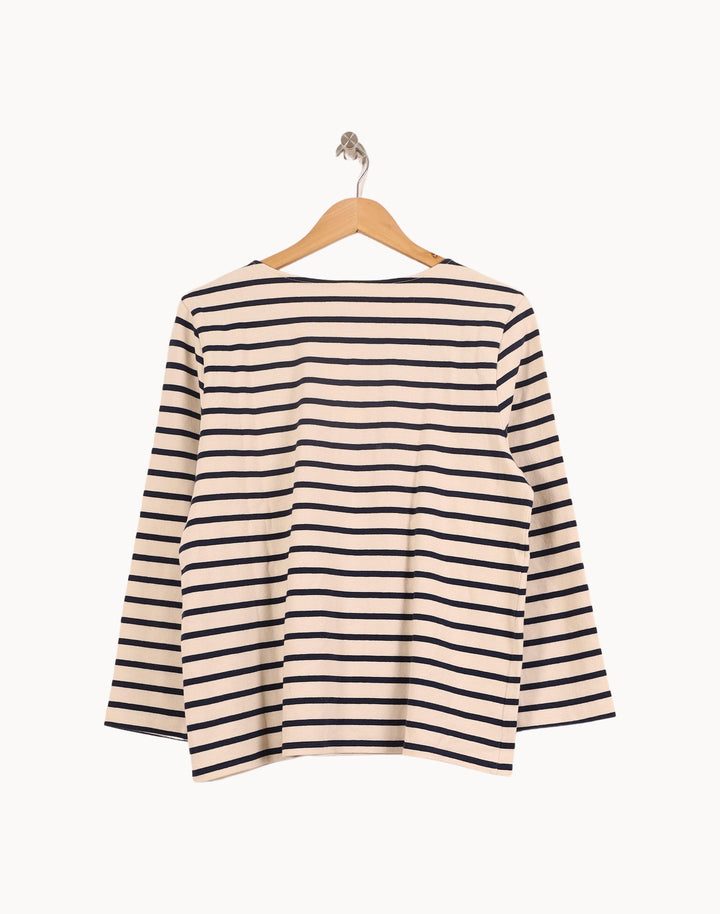 Marinière Beige et Bleu Marine - Taille XL/42 de la marque Sézane | PARAD55946 - Vendu par Paradigme - Image 4