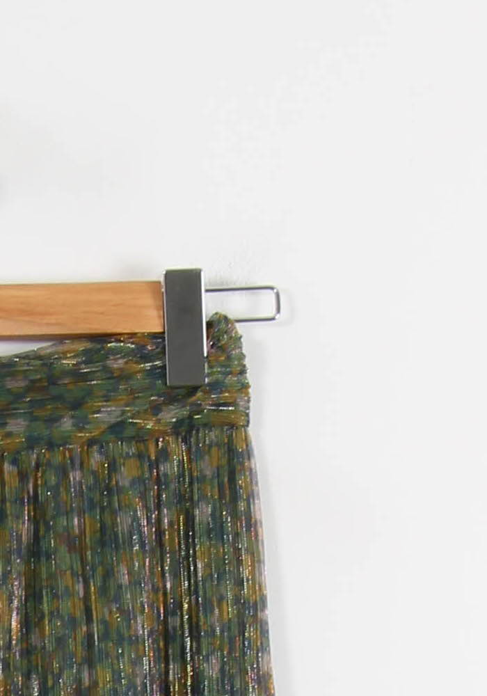 Jupe Longue Plissée Verte et Rouge - Taille S/36 de la marque ba&sh | PARAD55968 - Vendu par Paradigme - Image 3