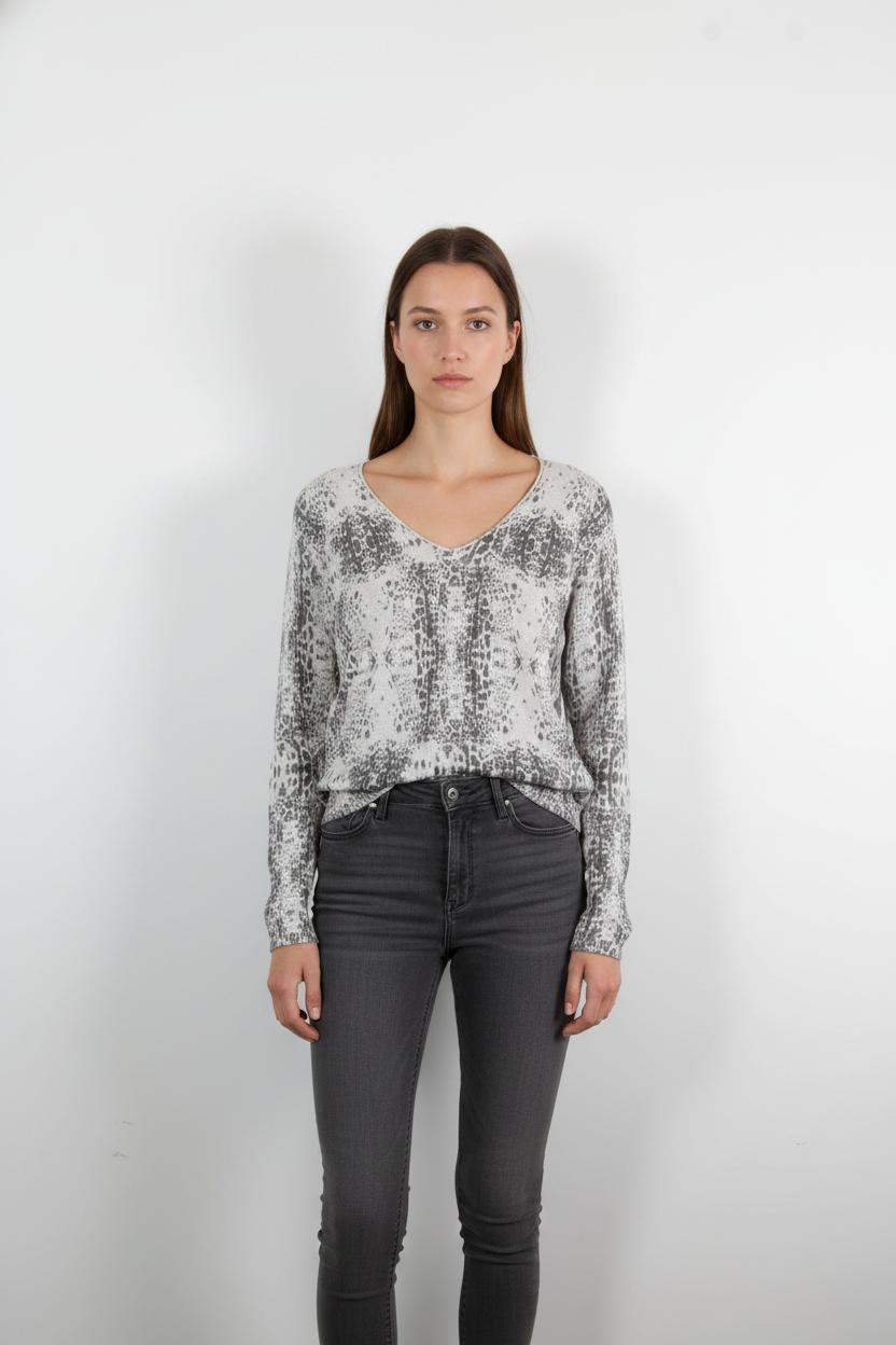 Pull Gris et Blanc - Taille L/40