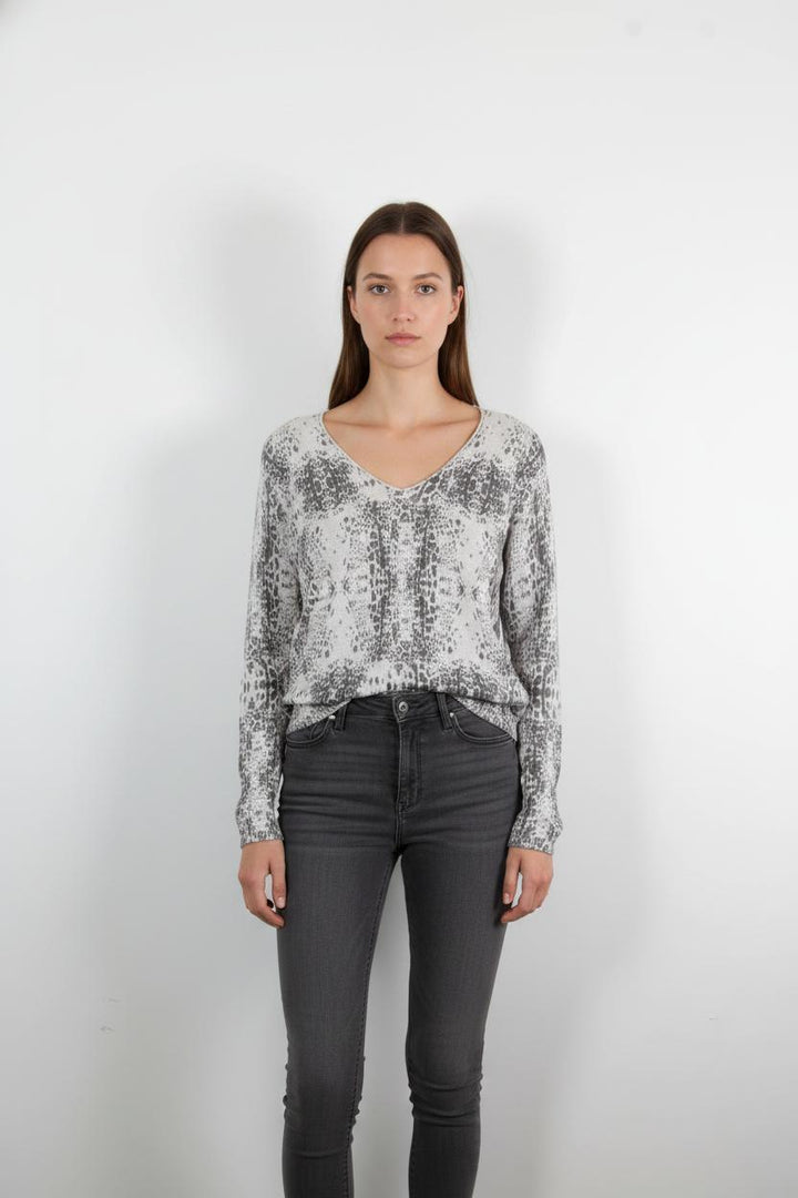 Pull Gris et Blanc - Taille L/40