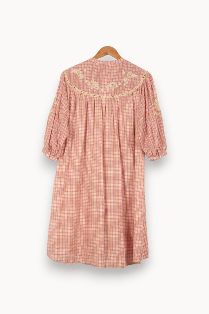 Robe Chemise Rose et Beige - Taille S/36 de la marque Louise Misha | PARAD55976 - Vendu par Paradigme - Image 4