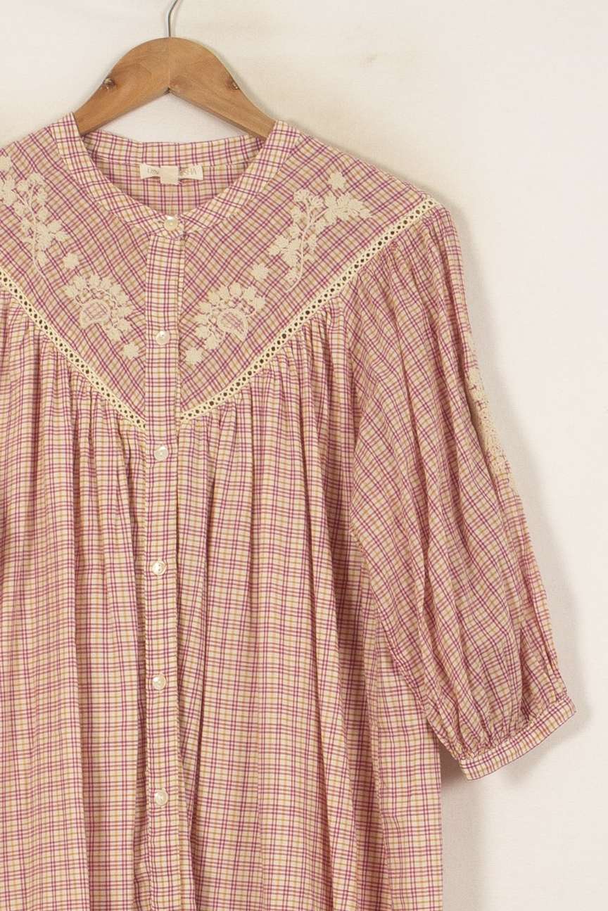 Robe Chemise Rose et Beige - Taille S/36 de la marque Louise Misha | PARAD55976 - Vendu par Paradigme - Image 3