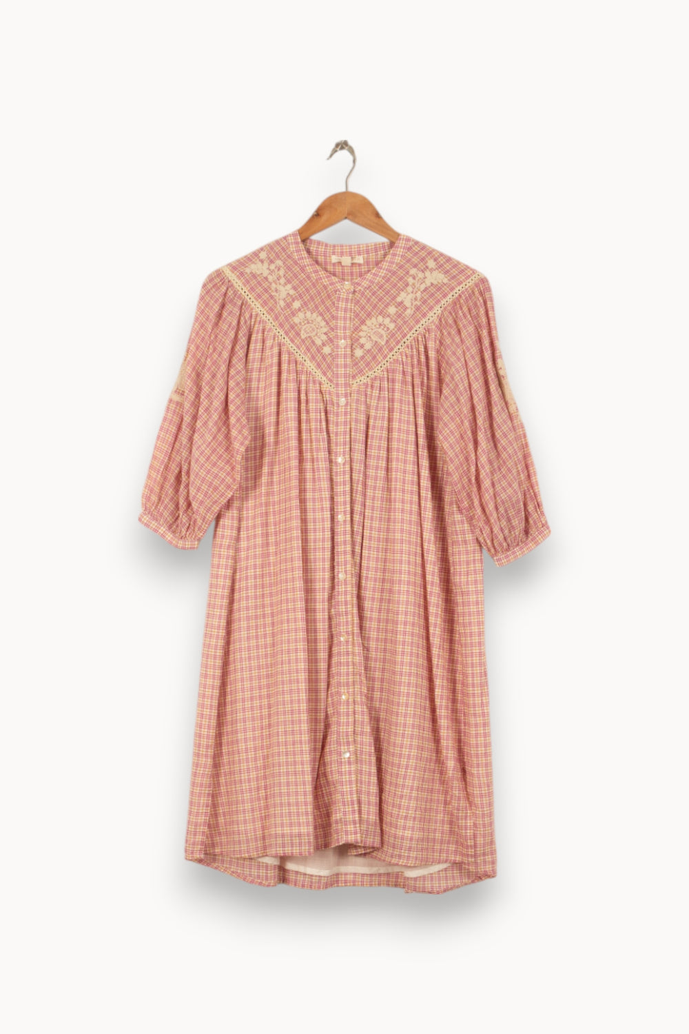 Robe Chemise Rose et Beige - Taille S/36 de la marque Louise Misha | PARAD55976 - Vendu par Paradigme - Image 2