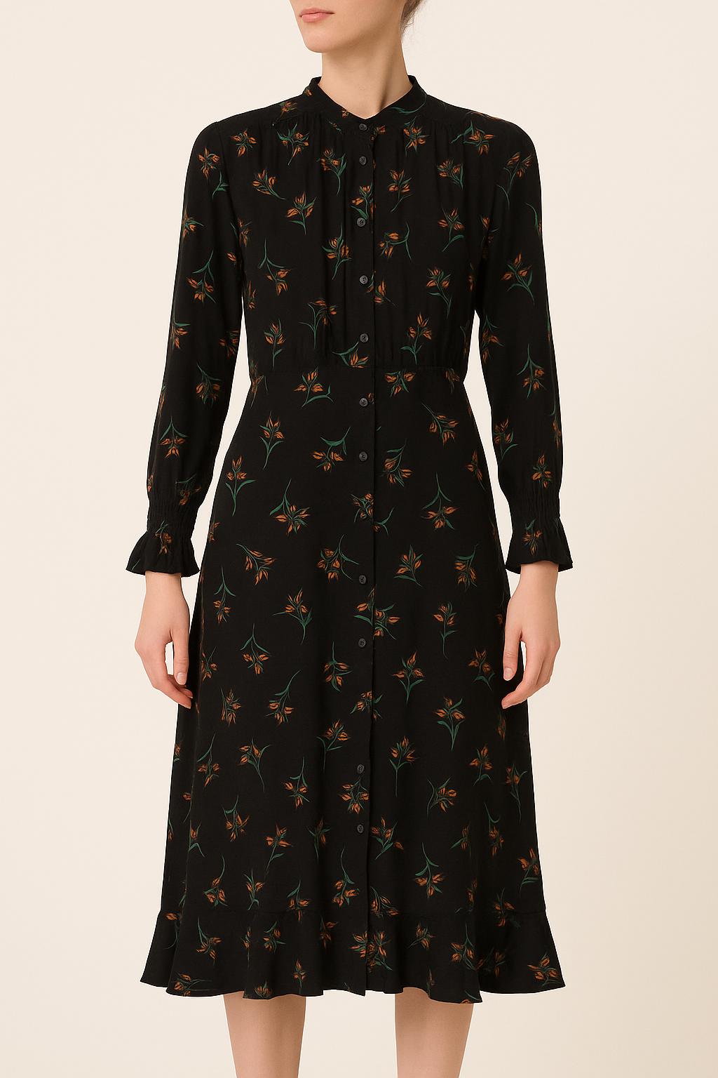 Robe Longue Noire et Verte - Taille XS/34 de la marque ba&sh | PARAD55993 - Vendu par Paradigme - Image 1