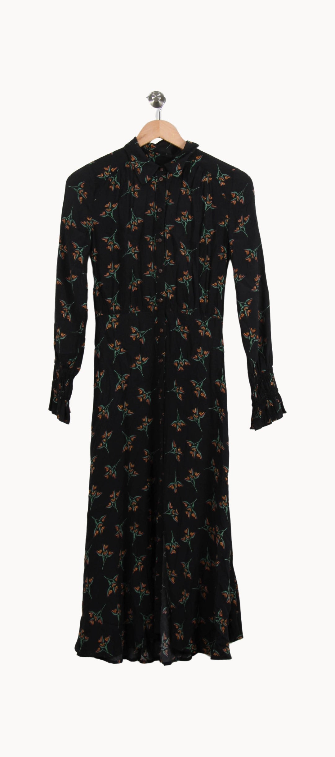 Robe Longue Noire et Verte - Taille XS/34 de la marque ba&sh | PARAD55993 - Vendu par Paradigme - Image 2