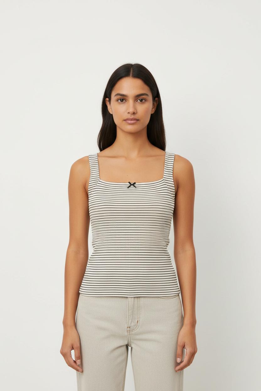 Débardeur Blanc et Noir - Taille XS/34