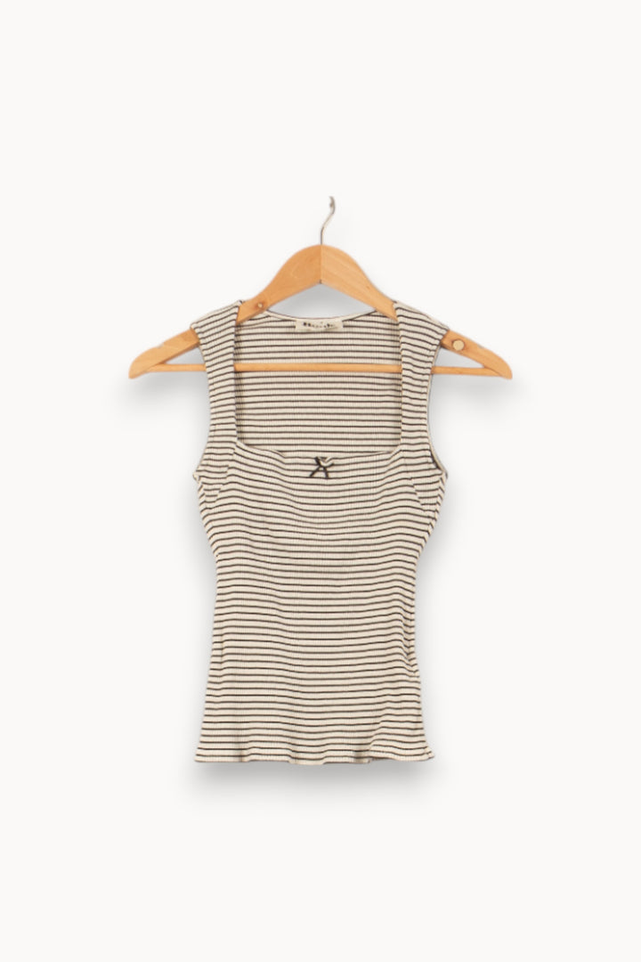 Débardeur Blanc et Noir - Taille XS/34 de la marque Rouje | PARAD56004 - Vendu par Paradigme - Image 2