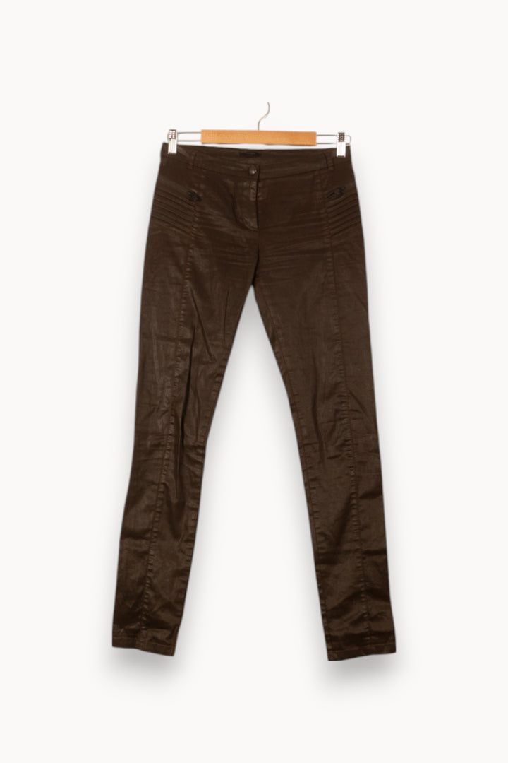 Pantalon Slim Marron - Taille S/36 de la marque IKKS | PARAD56008 - Vendu par Paradigme - Image 2