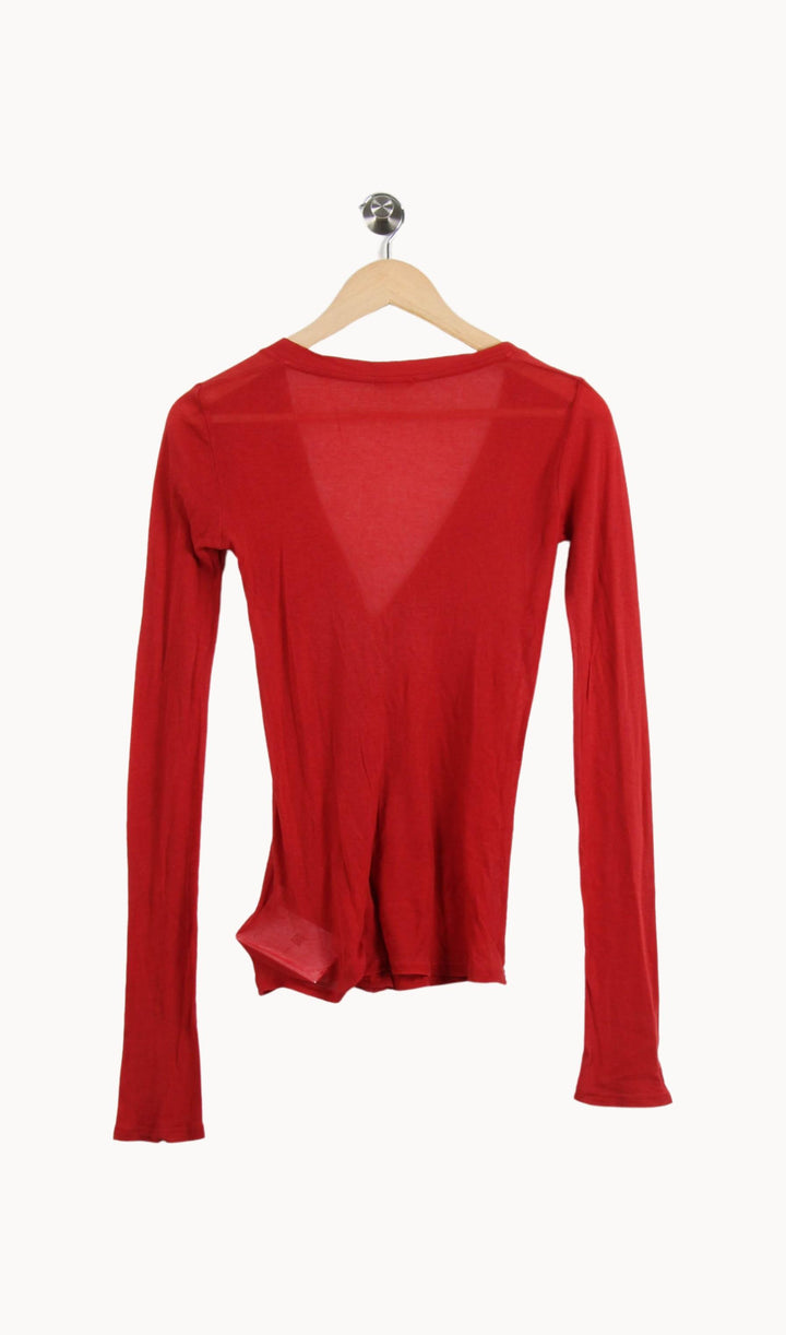 Cardigan Rouge - Taille M/38 de la marque American Vintage | PARAD56013 - Vendu par Paradigme - Image 4