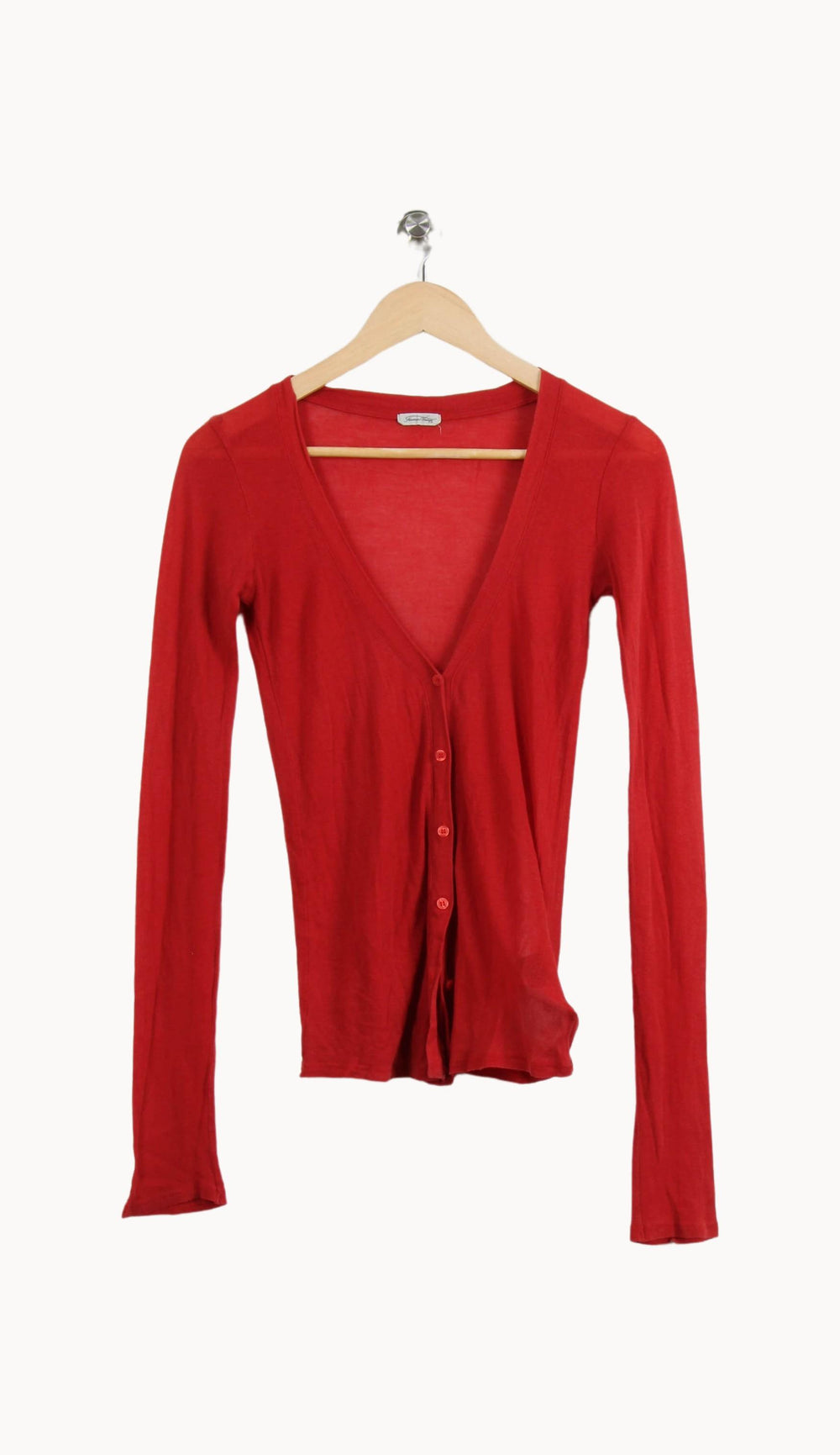 Cardigan Rouge - Taille M/38 de la marque American Vintage | PARAD56013 - Vendu par Paradigme - Image 2