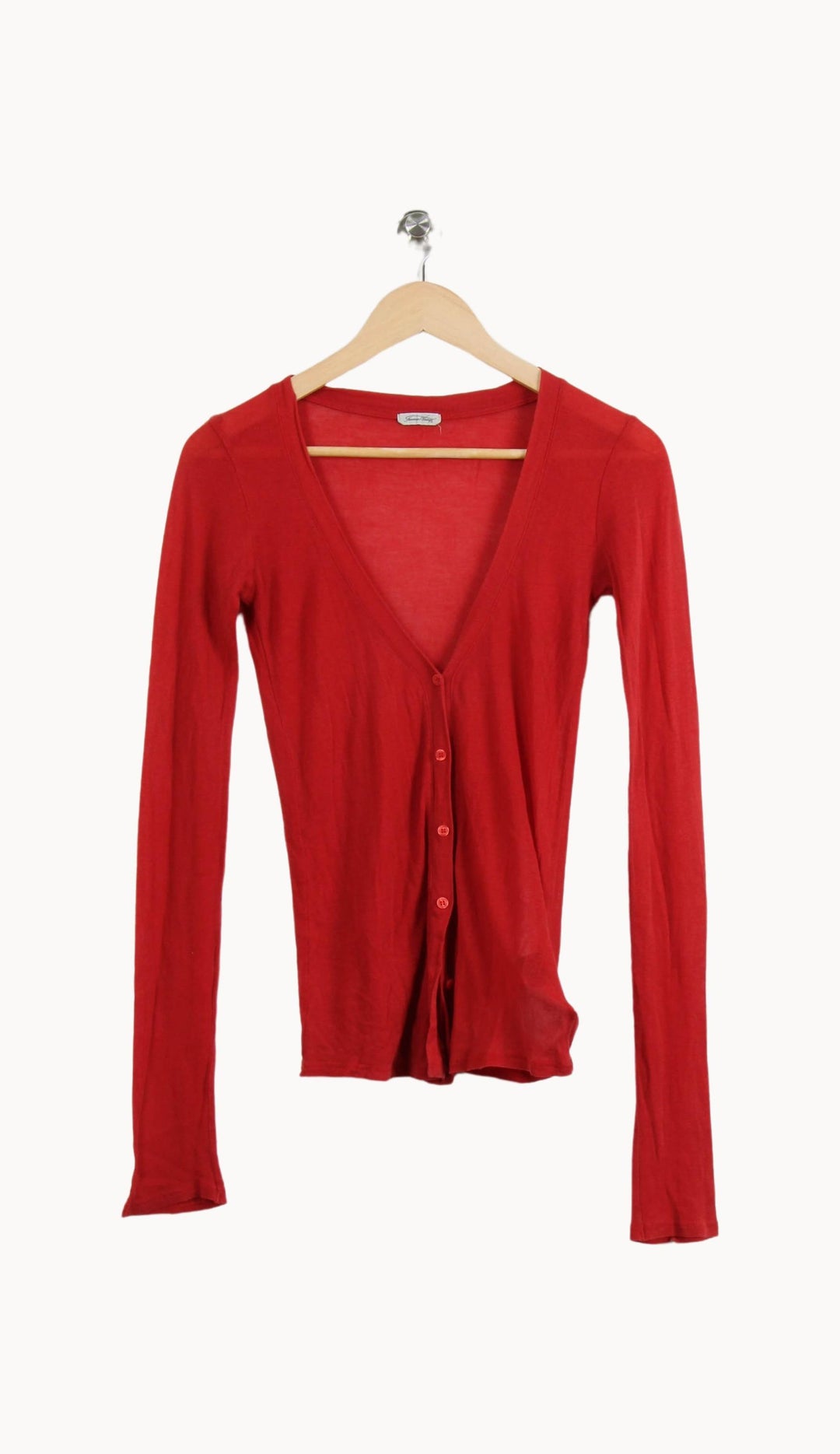 Cardigan Rouge - Taille M/38 de la marque American Vintage | PARAD56013 - Vendu par Paradigme - Image 2
