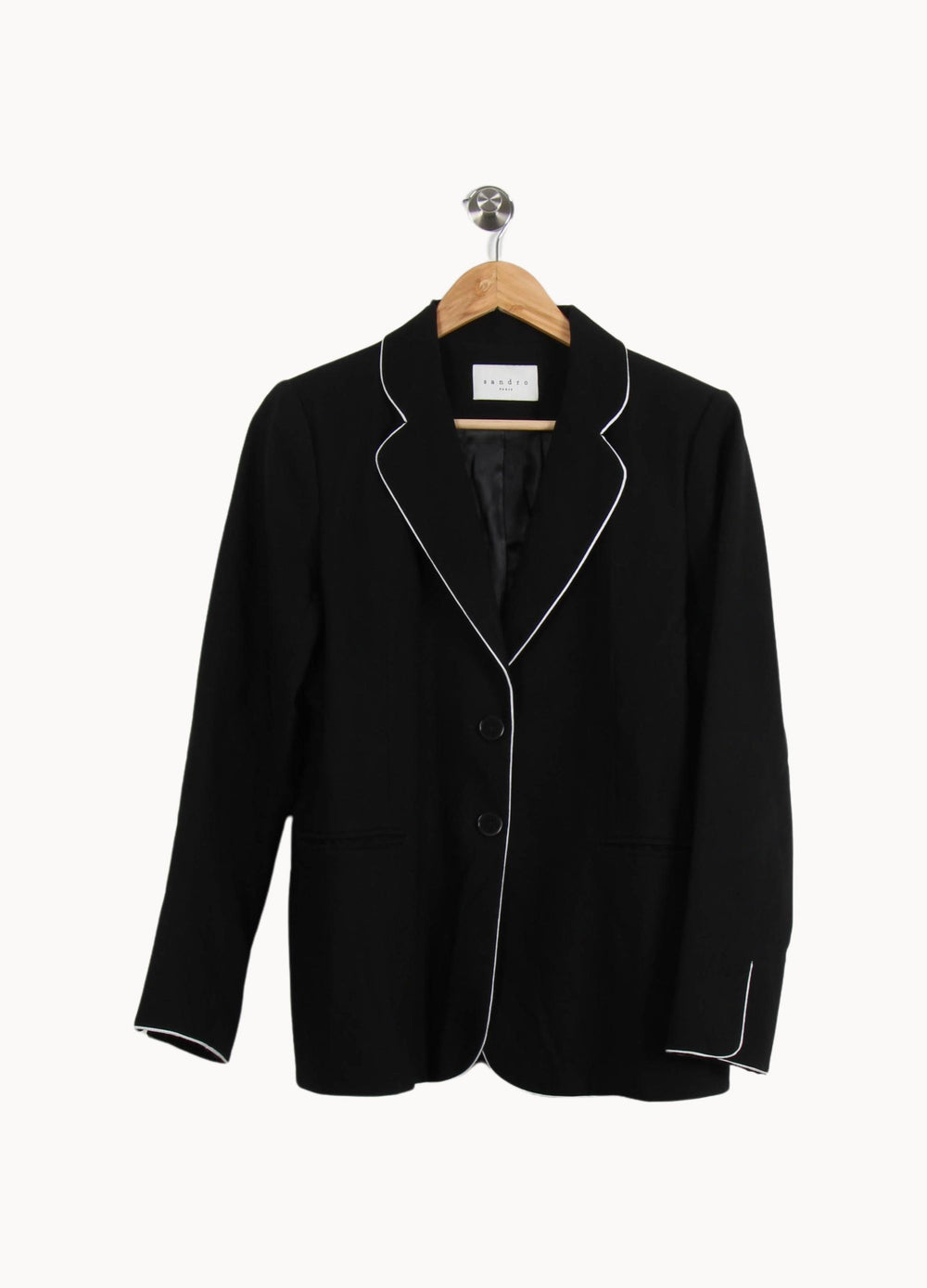 Blazer Noir et Blanc - Taille L/40 de la marque Sandro | PARAD56018 - Vendu par Paradigme - Image 2