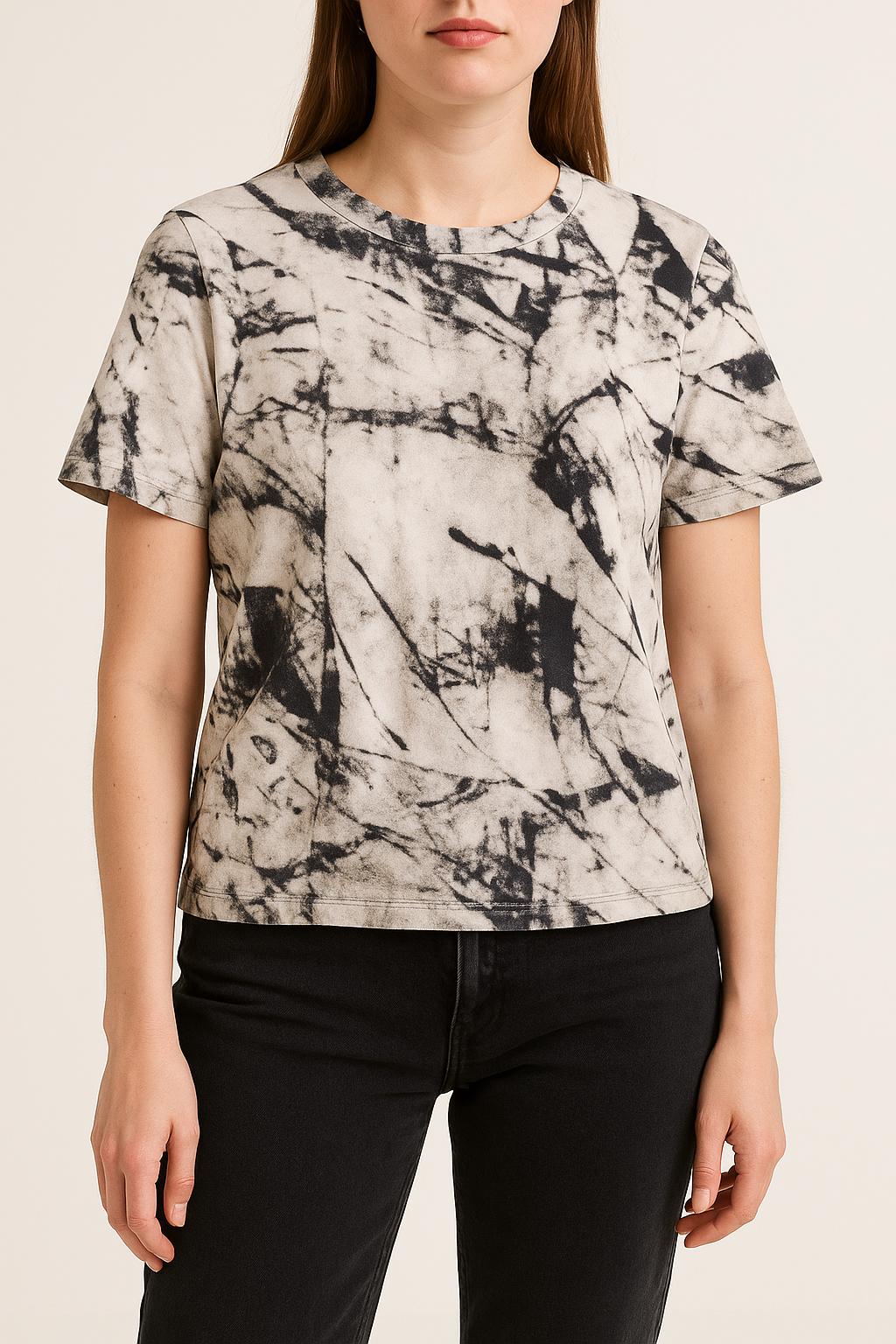 Tee-shirt Blanc et Noir - Taille S/36 de la marque FRNCH | PARAD56024 - Vendu par Paradigme - Image 1
