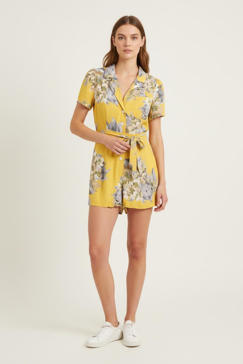 Combishort Jaune et Gris - Taille S/36 de la marque FRNCH | PARAD56030 - Vendu par Paradigme - Image 1