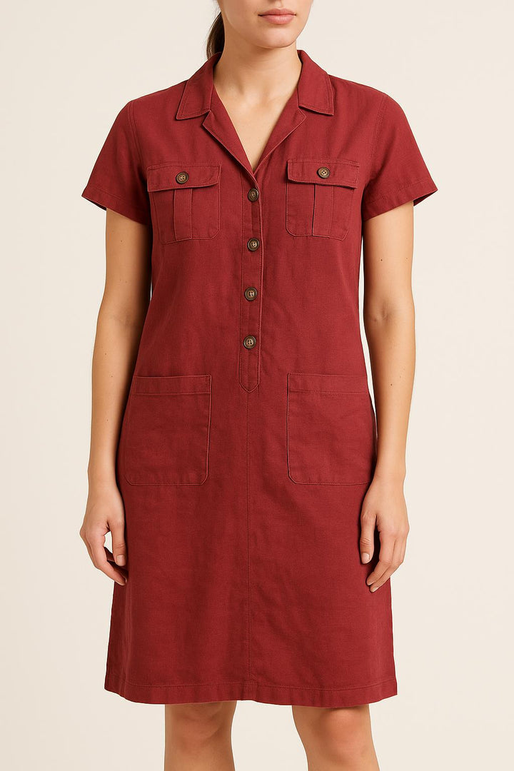 Robe Chemise Bordeaux - Taille M/38 de la marque Caroll | PARAD56036 - Vendu par Paradigme - Image 1