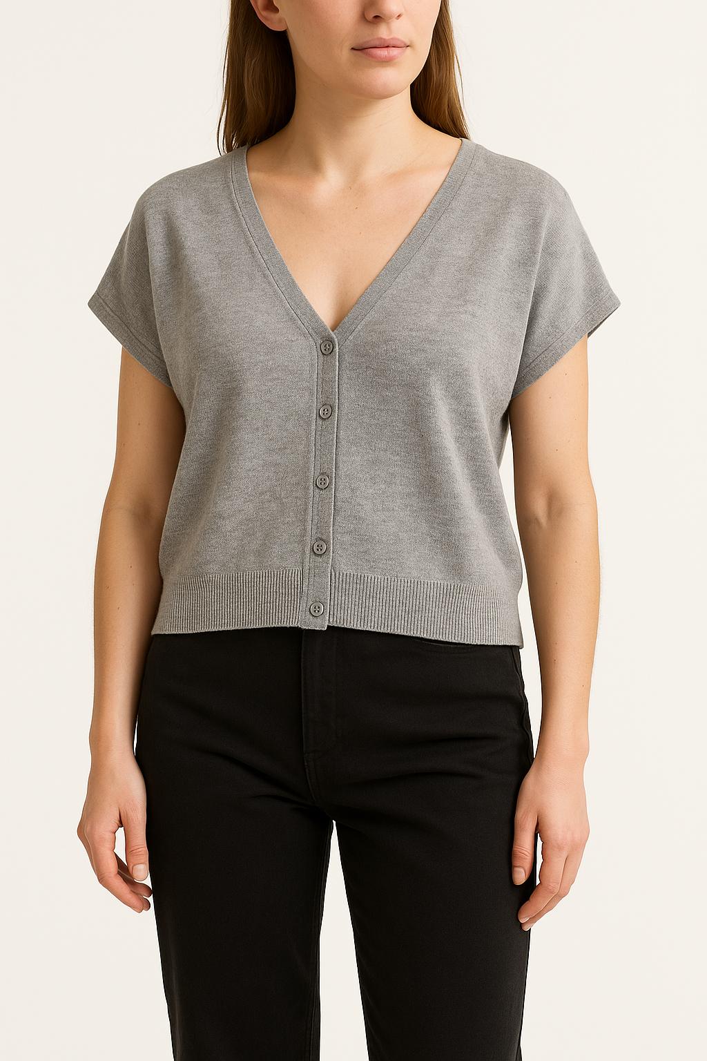 Cardigan Gris - Taille XS/34 de la marque Caroll | PARAD56043 - Vendu par Paradigme - Image 1