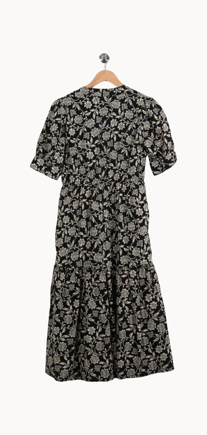 Robe Fleurie Noire et Blanche - Taille XS/34 de la marque Maison 123 | PARAD56050 - Vendu par Paradigme - Image 4