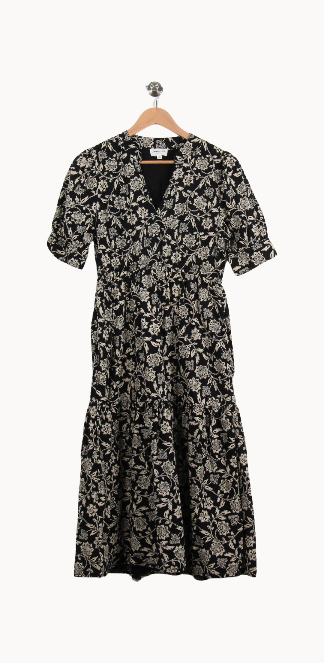 Robe Fleurie Noire et Blanche - Taille XS/34 de la marque Maison 123 | PARAD56050 - Vendu par Paradigme - Image 2