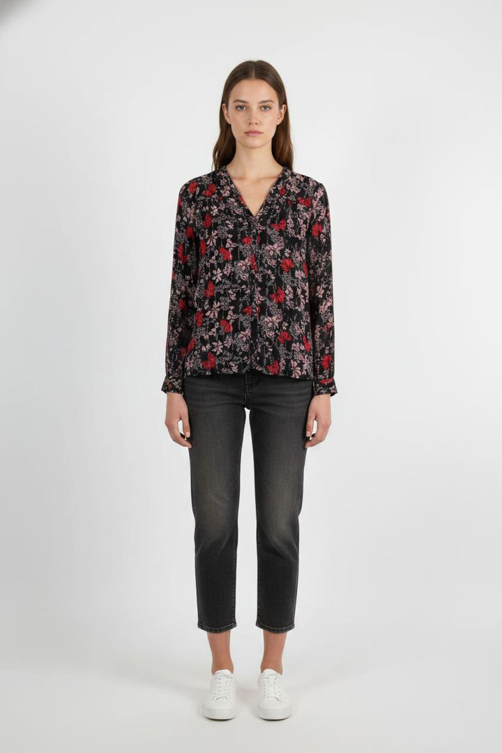 Blouse Noire et Rouge - Taille XS/34