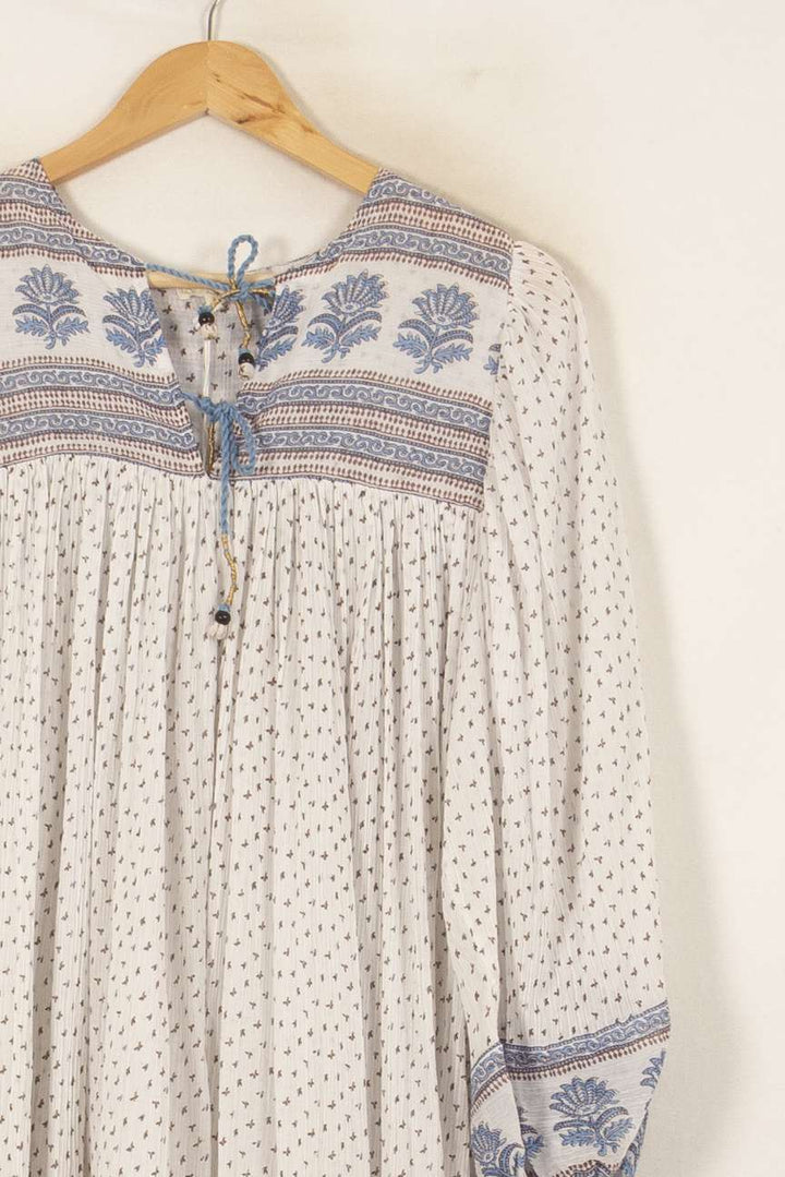Robe Longue Écrue et Bleue - Taille S/36 de la marque Louise Misha | PARAD56063 - Vendu par Paradigme - Image 3