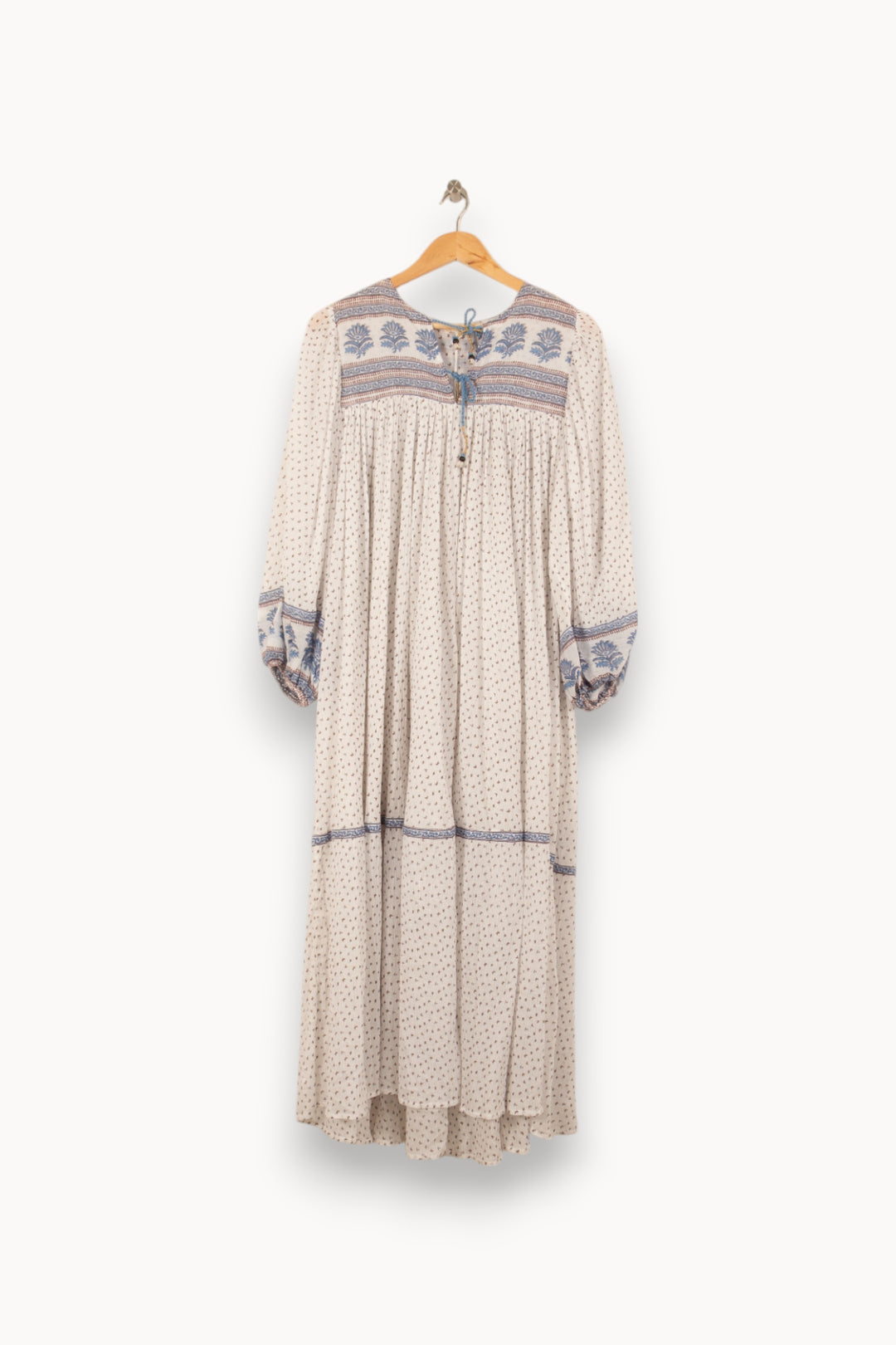 Robe Longue Écrue et Bleue - Taille S/36 de la marque Louise Misha | PARAD56063 - Vendu par Paradigme - Image 2
