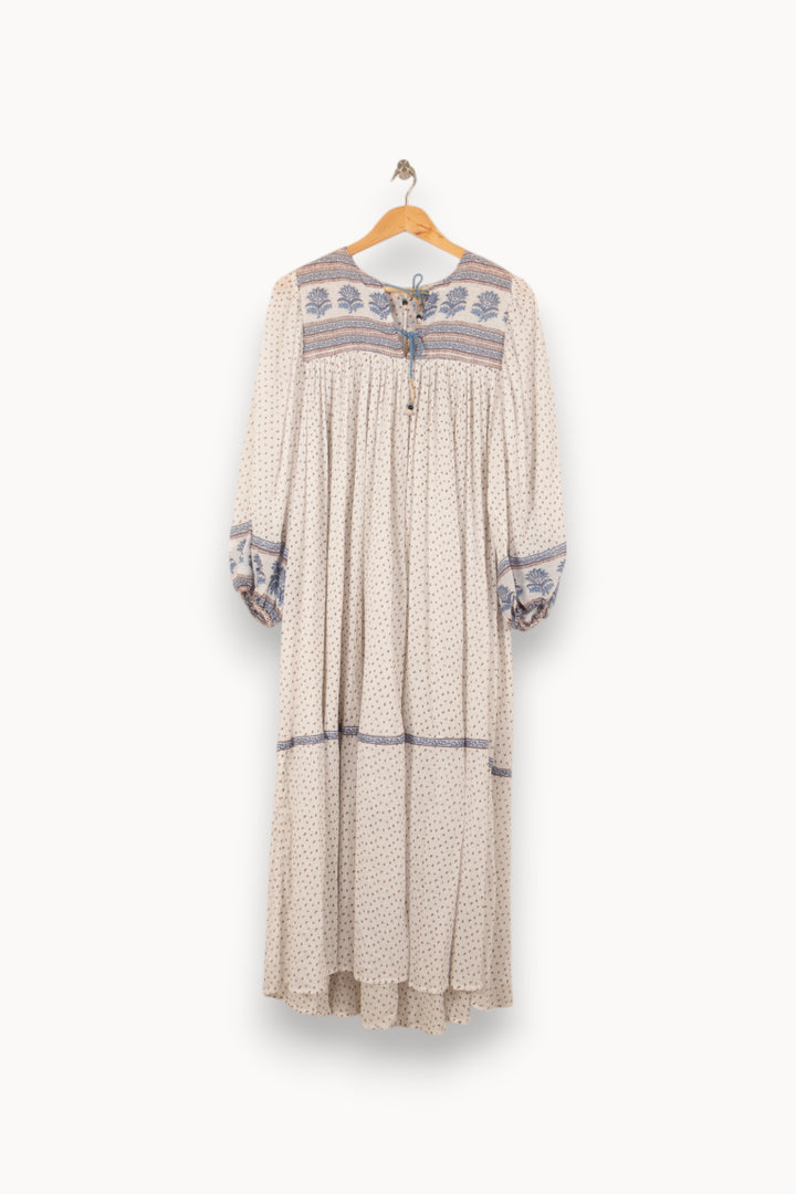 Robe Longue Écrue et Bleue - Taille S/36 de la marque Louise Misha | PARAD56063 - Vendu par Paradigme - Image 2