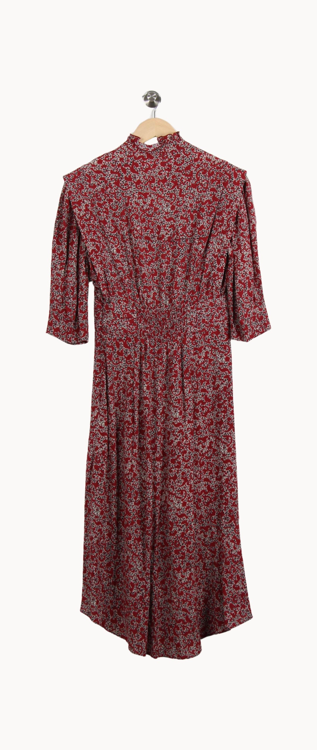 Robe Midi Bordeaux et Blanche - Taille XS/34 de la marque ba&sh | PARAD56070 - Vendu par Paradigme - Image 4