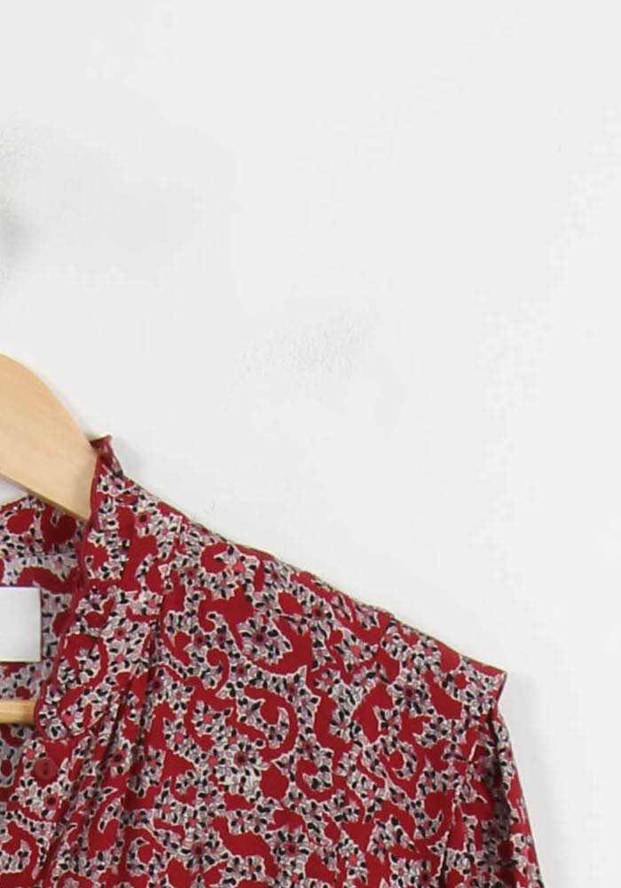 Robe Midi Bordeaux et Blanche - Taille XS/34 de la marque ba&sh | PARAD56070 - Vendu par Paradigme - Image 3