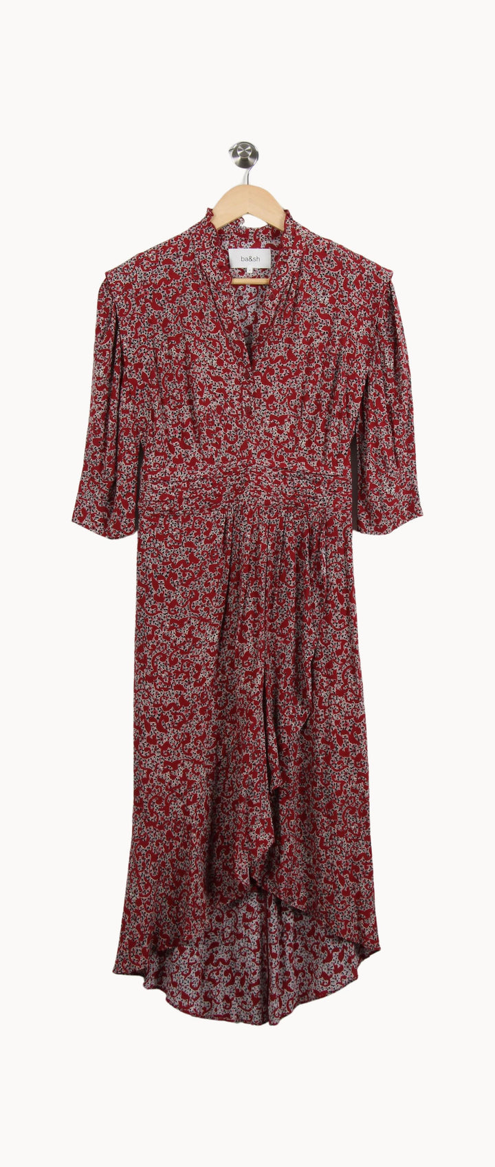 Robe Midi Bordeaux et Blanche - Taille XS/34 de la marque ba&sh | PARAD56070 - Vendu par Paradigme - Image 2