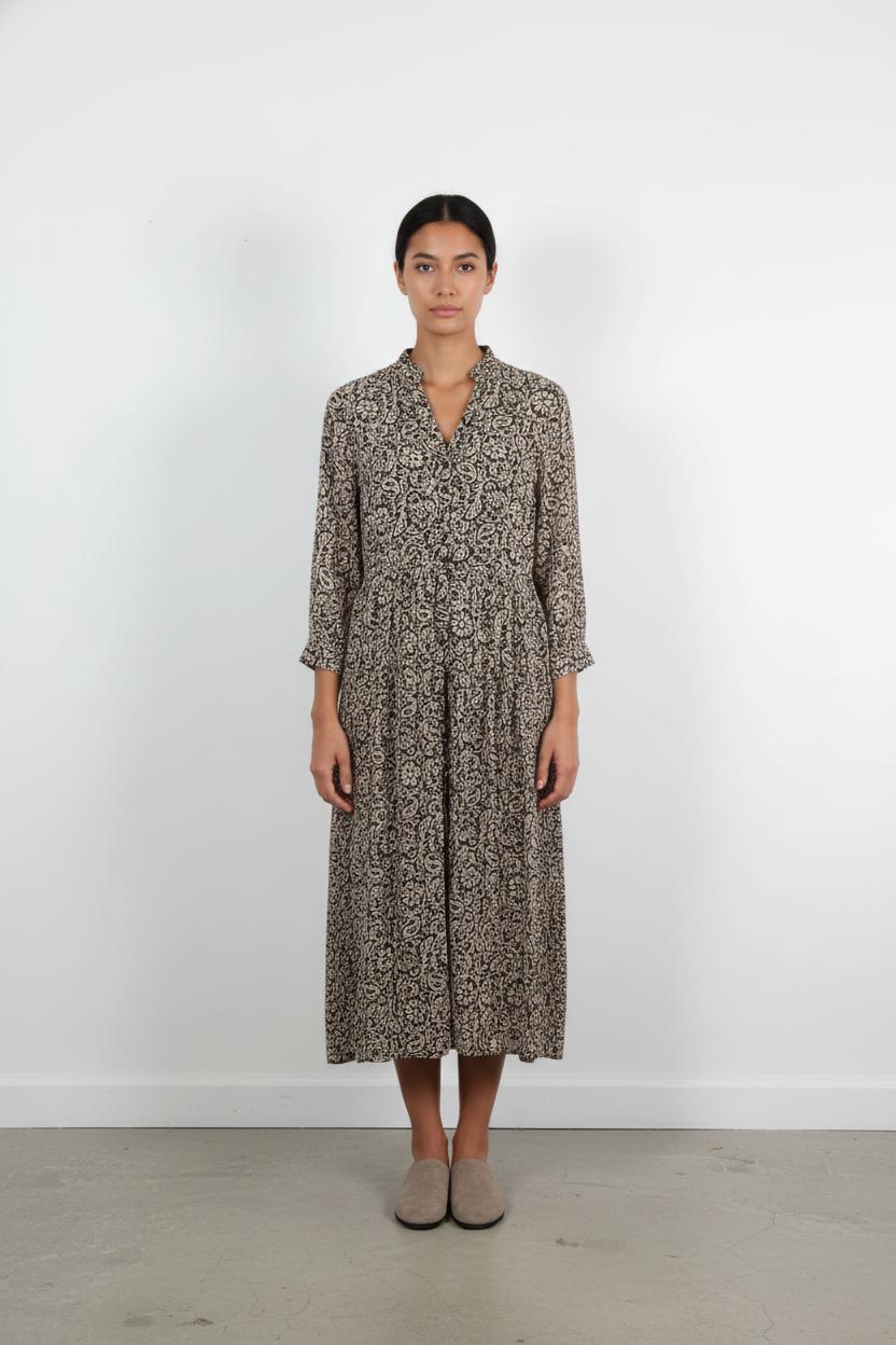 Robe Midi Beige et Noire - Taille S/36