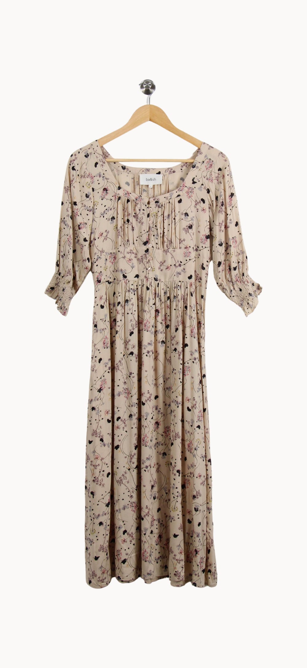 Robe Fleurie Beige - Taille XS/34 de la marque ba&sh | PARAD56084 - Vendu par Paradigme - Image 2