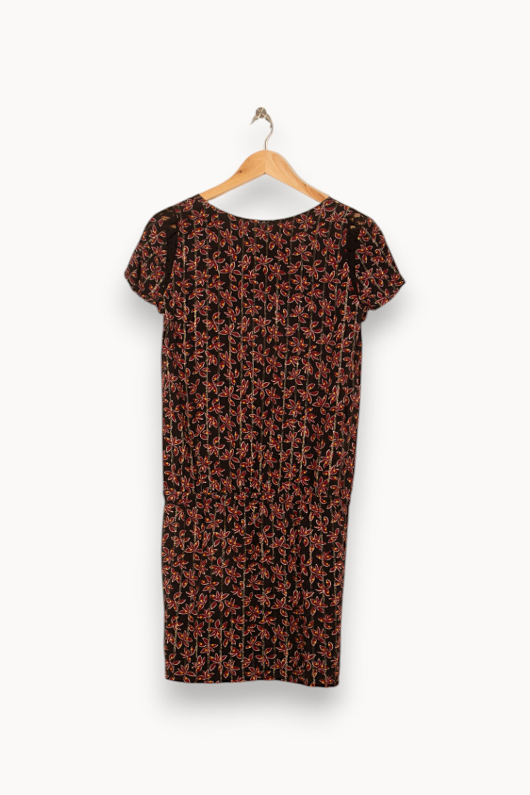 Robe Fleurie Noire et Rouge - Taille S/36 de la marque IKKS | PARAD56086 - Vendu par Paradigme - Image 4