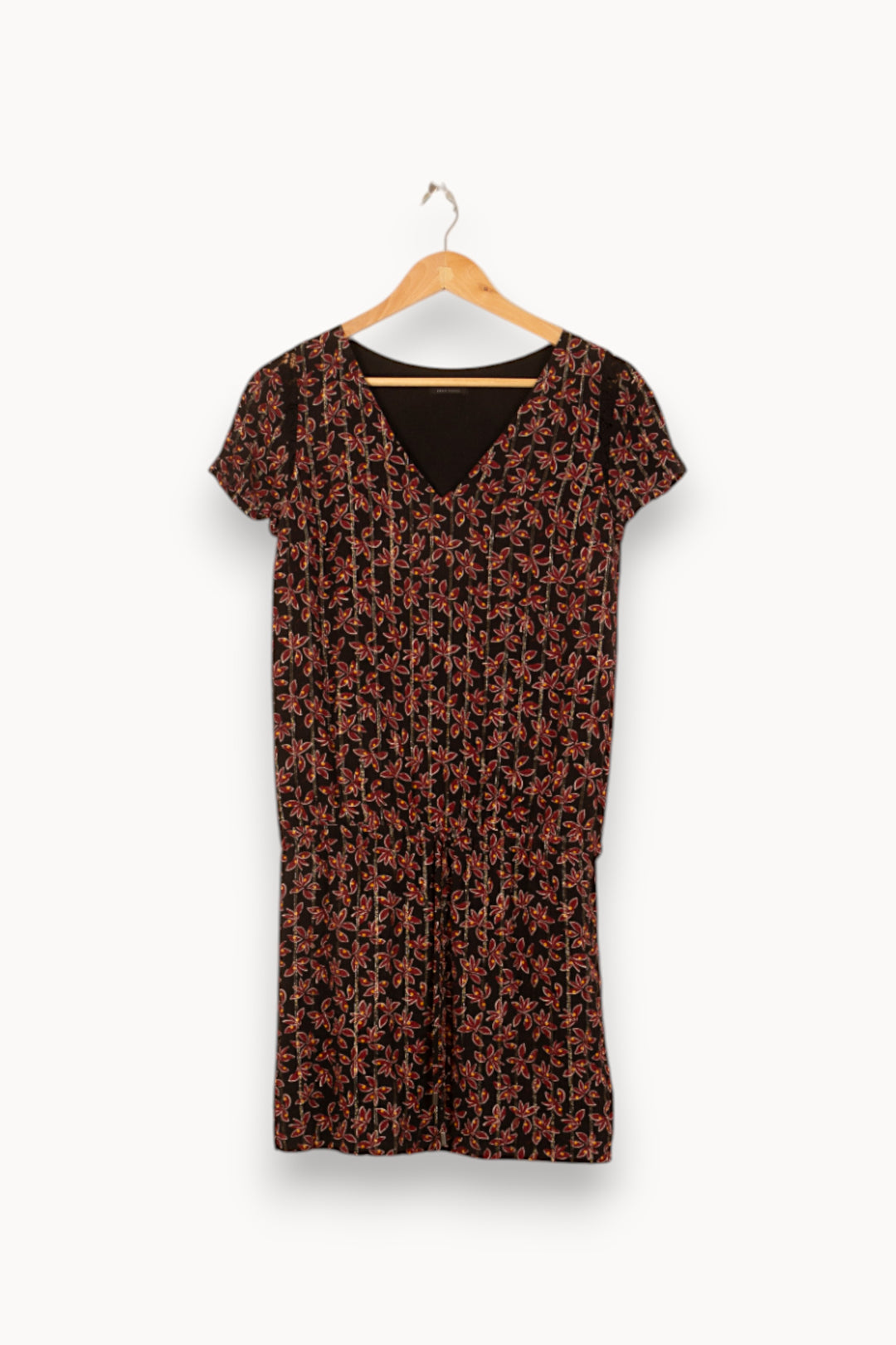 Robe Fleurie Noire et Rouge - Taille S/36 de la marque IKKS | PARAD56086 - Vendu par Paradigme - Image 2