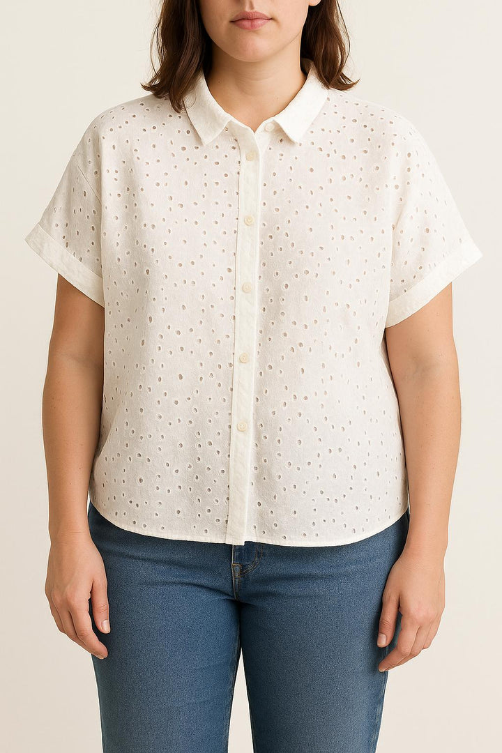 Chemise Brodée Blanche - Taille XL/42 de la marque Sézane | PARAD56091 - Vendu par Paradigme - Image 1