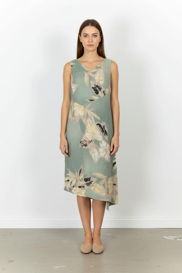 Robe Midi Verte et Beige - Taille XL/42 de la marque ZAPA | PARAD56101 - Vendu par Paradigme - Image 1