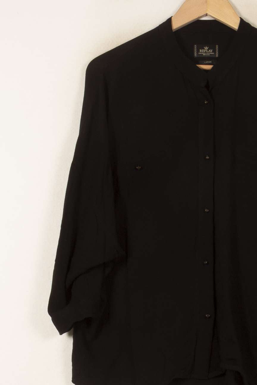 Chemise Noire - Taille L/40 de la marque Replay | PARAD56109 - Vendu par Paradigme - Image 3