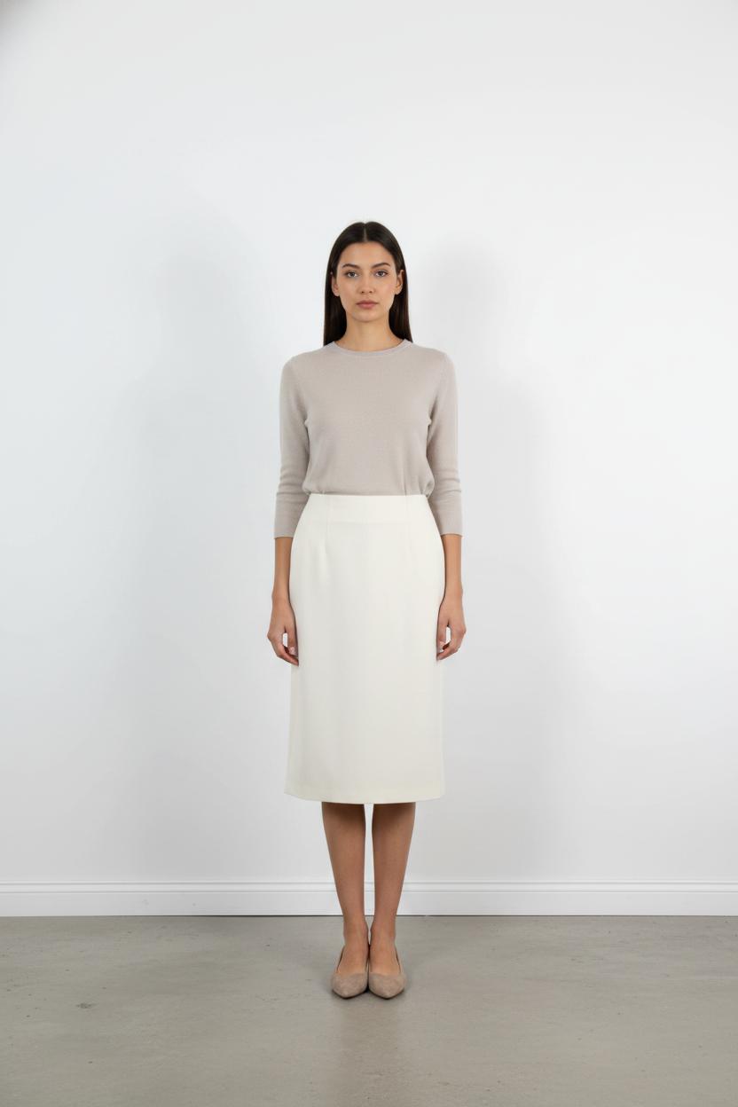 Jupe Droite Beige - Taille XL/42